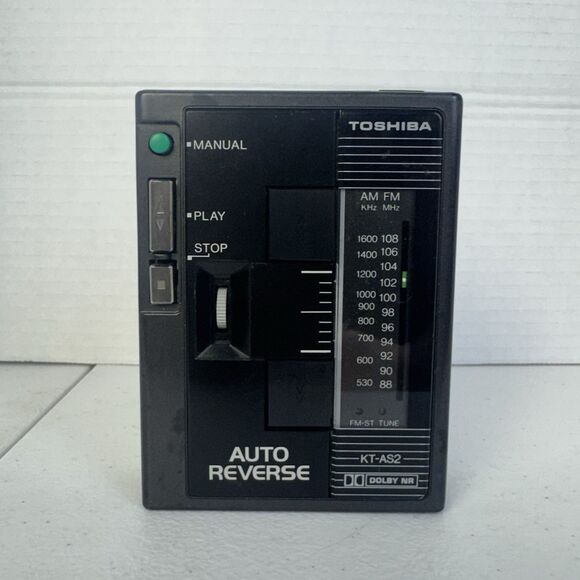 TOSHIBA KT-AS2 Stereo Cassette Player Walkman With Radio Cassette TESTED WORKS - Picture 1 of 11